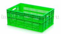 Ящик для молока, мяса, овощей и фруктов большая перфорация дно перфорированное светло-зеленый
