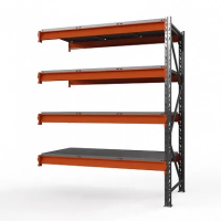 Секция приставная стеллажа металлического Оптима, 3500x1250x785 мм. Полки: 4 шт. метал.