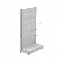 Стеллаж торговый пристенный перфорированный отдельностоящий (2250x1000x500) 20 крючков