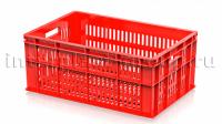 Ящик для молока, мяса, овощей и фруктов большая перфорация дно перфорированное красный