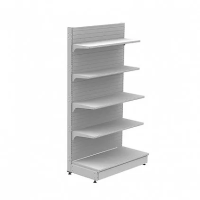 Стеллаж торговый пристенный отдельностоящий с плинтусом и без заглушки (2250x665x500) 5 полок