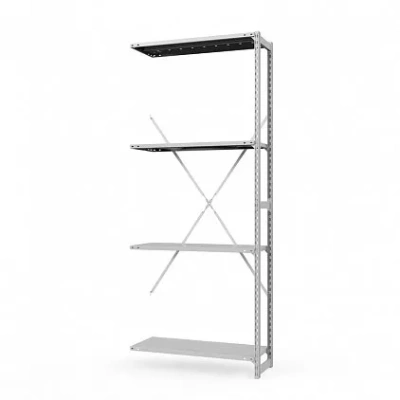 Секция приставная стеллажа металлического ТСУ Универсал, 2000x1060x400 мм. Полки: метал. перф. усил. 4 шт.